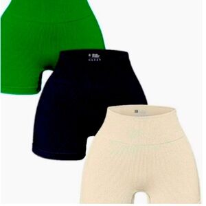 OQQ Women 3 Piece Yoga High Waist Shorts
